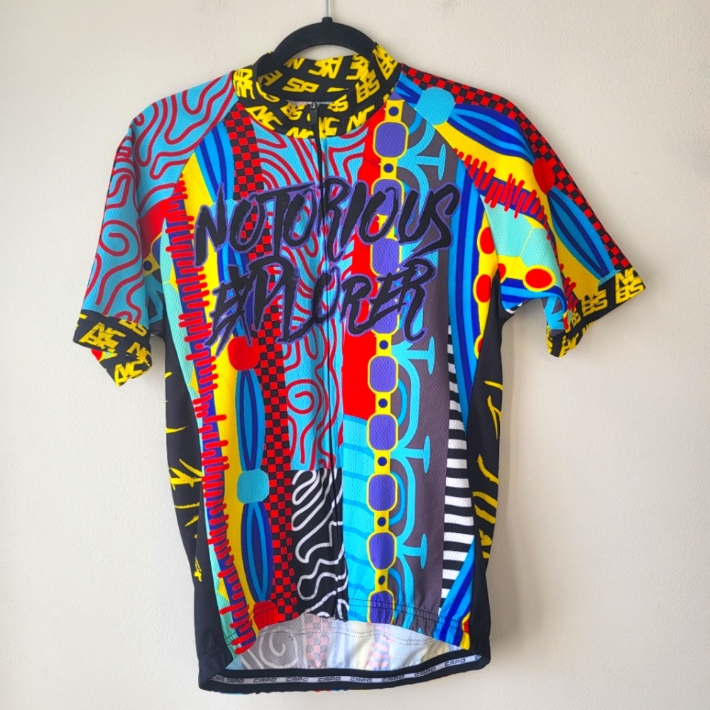 Capo colorful mens cycling bib and jersey Top L Bib XL